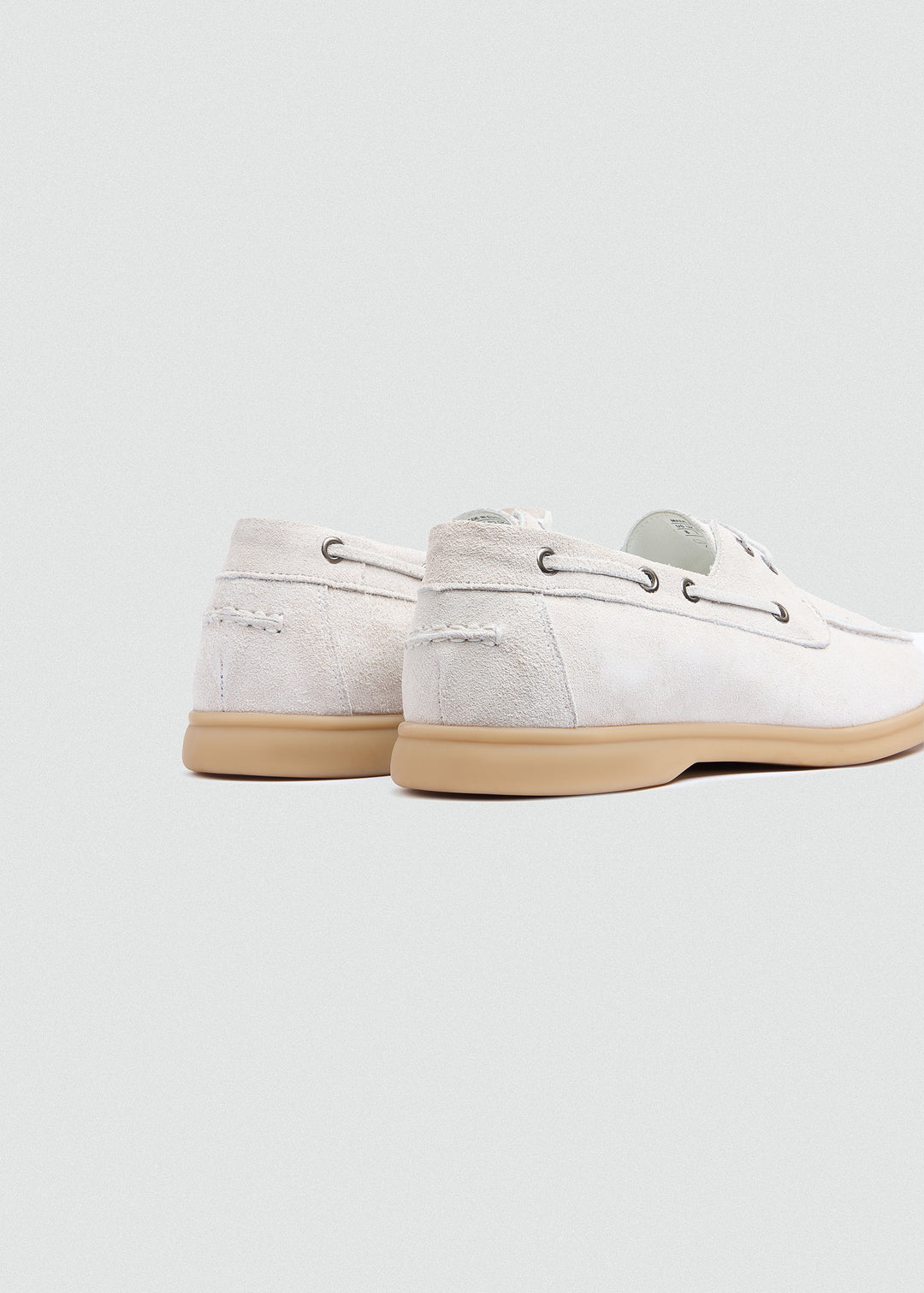 Casual Boat Shoes - Suede White - back