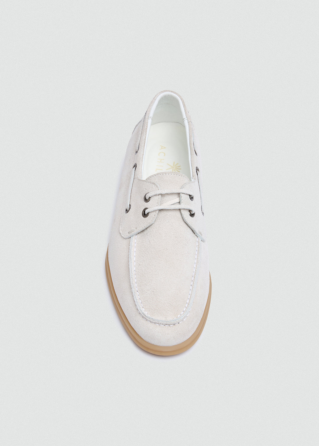 Casual Boat Shoes - Suede White - top view