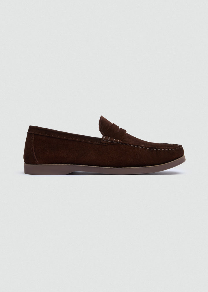 Slip-On Classic Boat Shoes - Suede Brown - side profile
