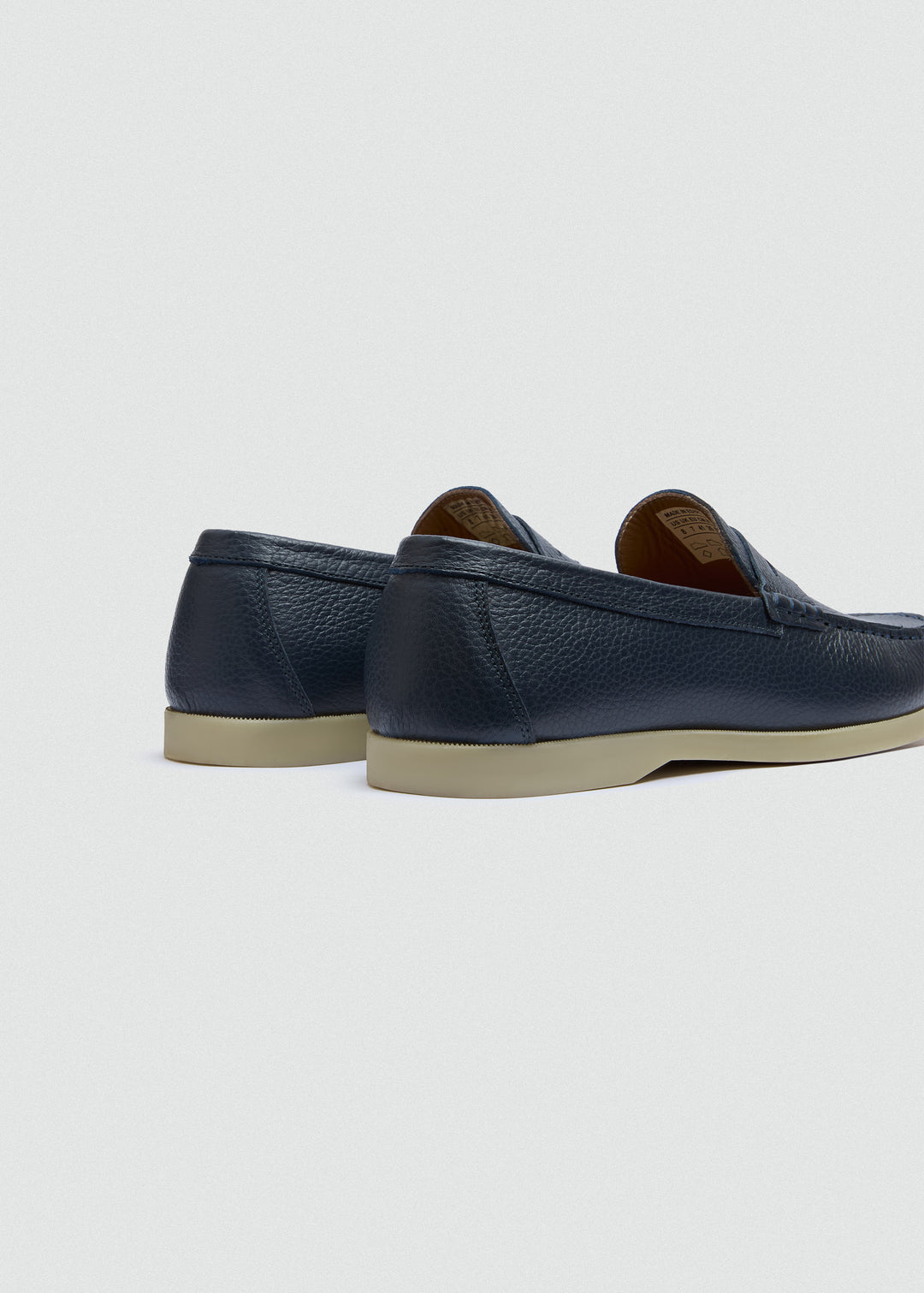 Slip-On Classic Boat Shoes - Textured Navy Blue - back