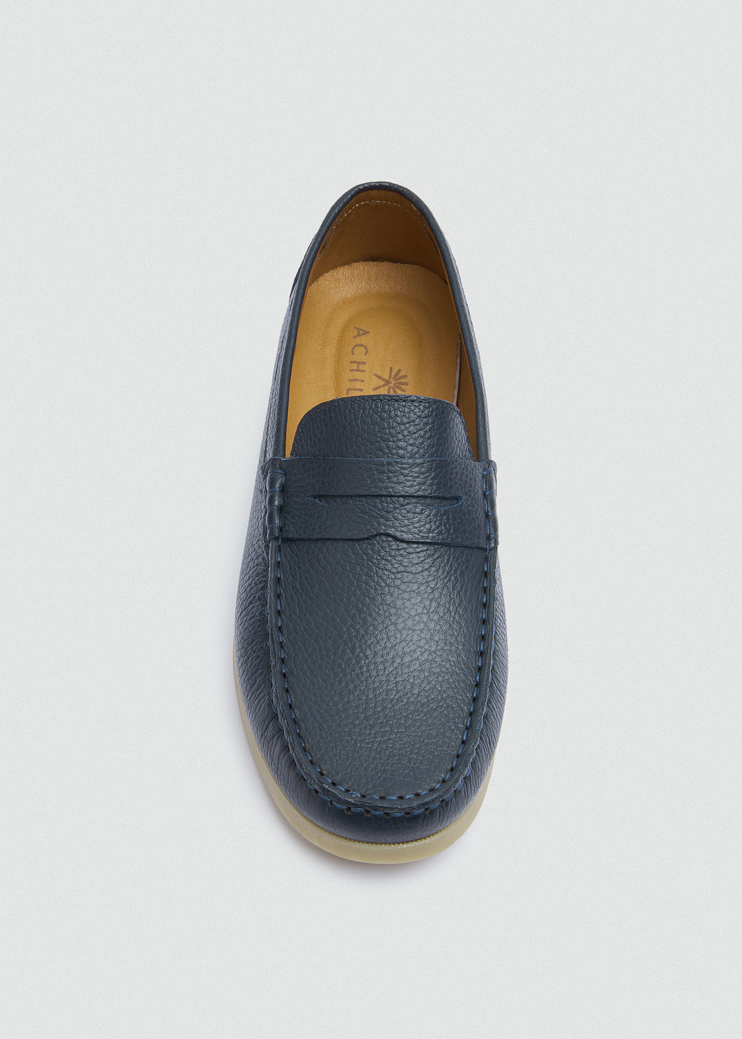 Slip-On Classic Boat Shoes - Textured Navy Blue - top view