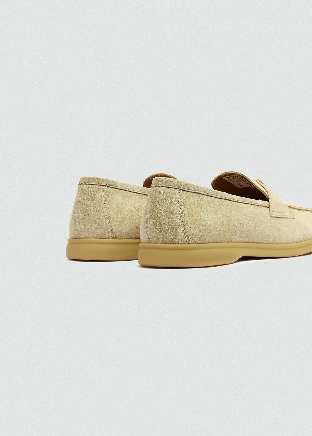 Soft Loafers with Charm Detail - Suede Beige - back