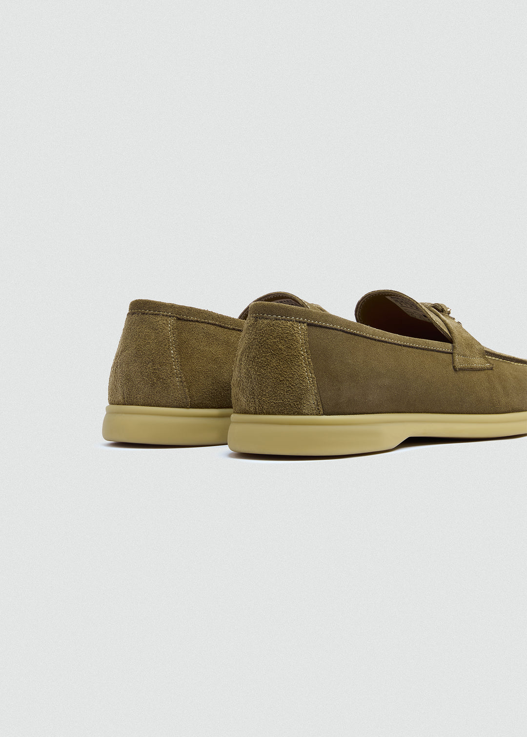 Soft Loafers with Charm Detail - Suede Café - back