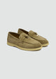 Soft Loafers with Charm Detail - Suede Café