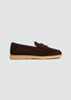 Soft Loafers with Charm Detail - Suede Brown