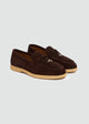 Soft Loafers with Charm Detail - Suede Brown