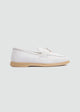 Soft Loafers with Charm Detail - Suede White