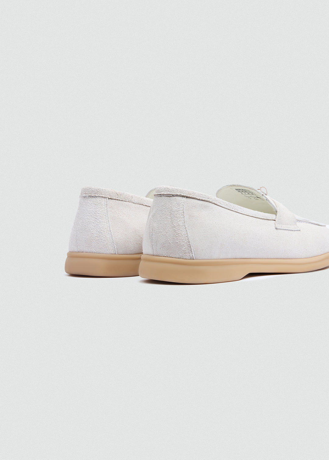 Soft Loafers with Charm Detail - Suede White - back