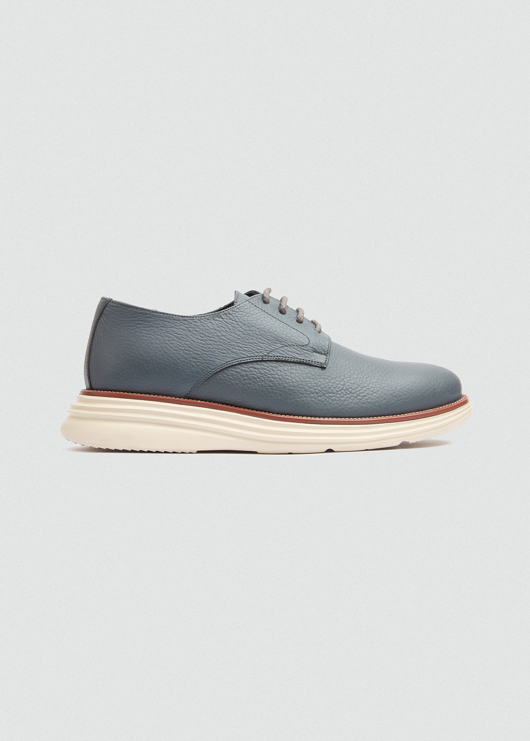 Suede Lace-Up Derby - Dark Grey - side profile