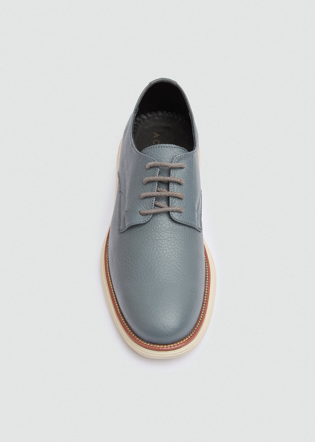 Suede Lace-Up Derby - Dark Grey - top view