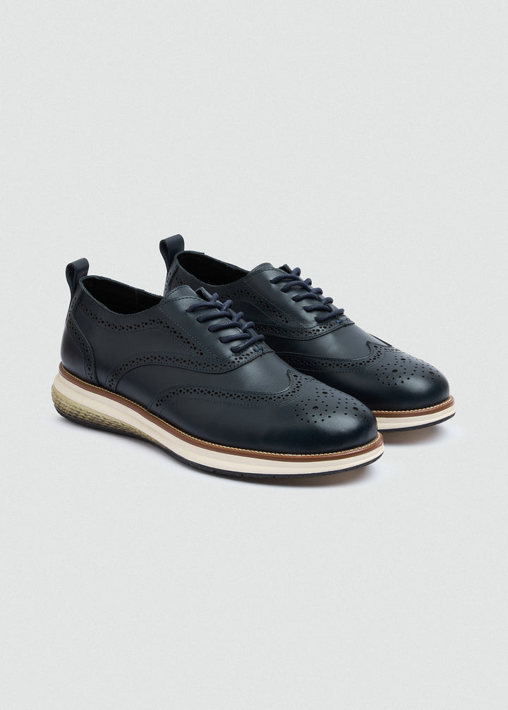 Wingtip Brogue Lace-Up - Navy Blue - pair