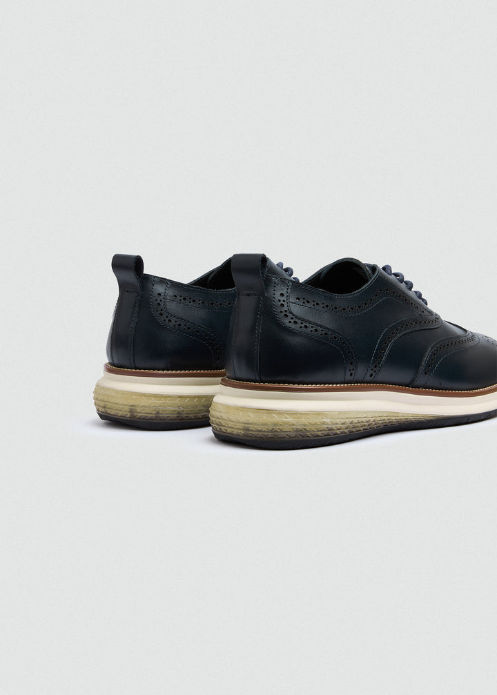 Wingtip Brogue Lace-Up - Navy Blue - back
