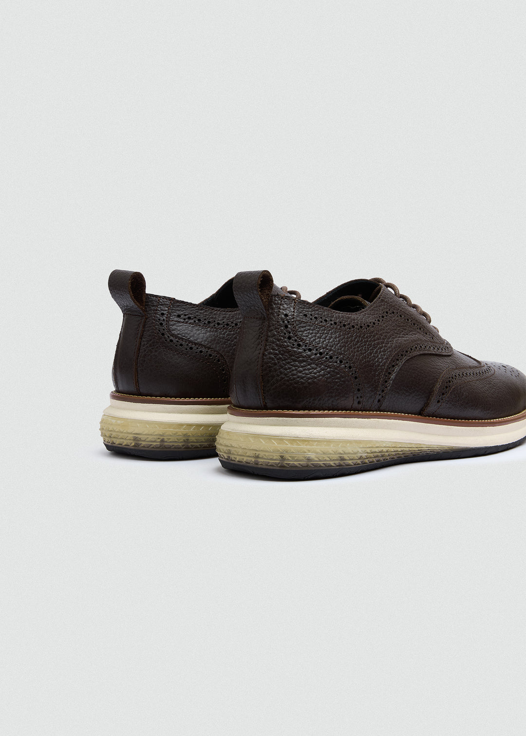 Wingtip Brogue Lace-Up - Textured Brown - back