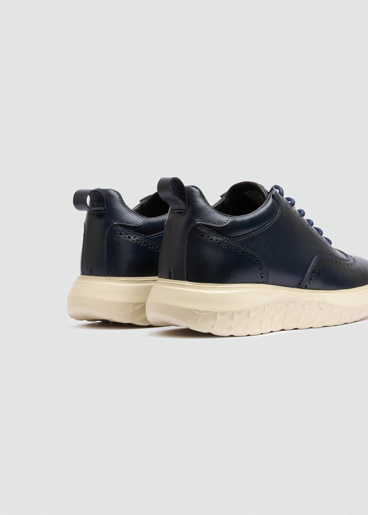 Wingtip Brogue Sneaker - Navy Blue - back