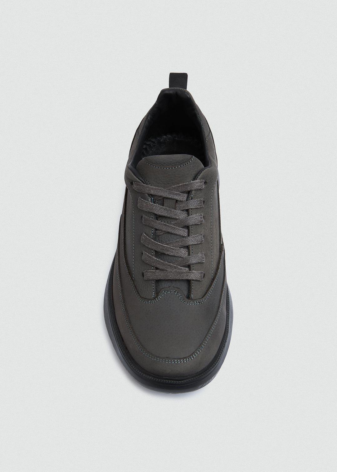 Chunky Sole Casual Sneaker - Textured Grey - top view