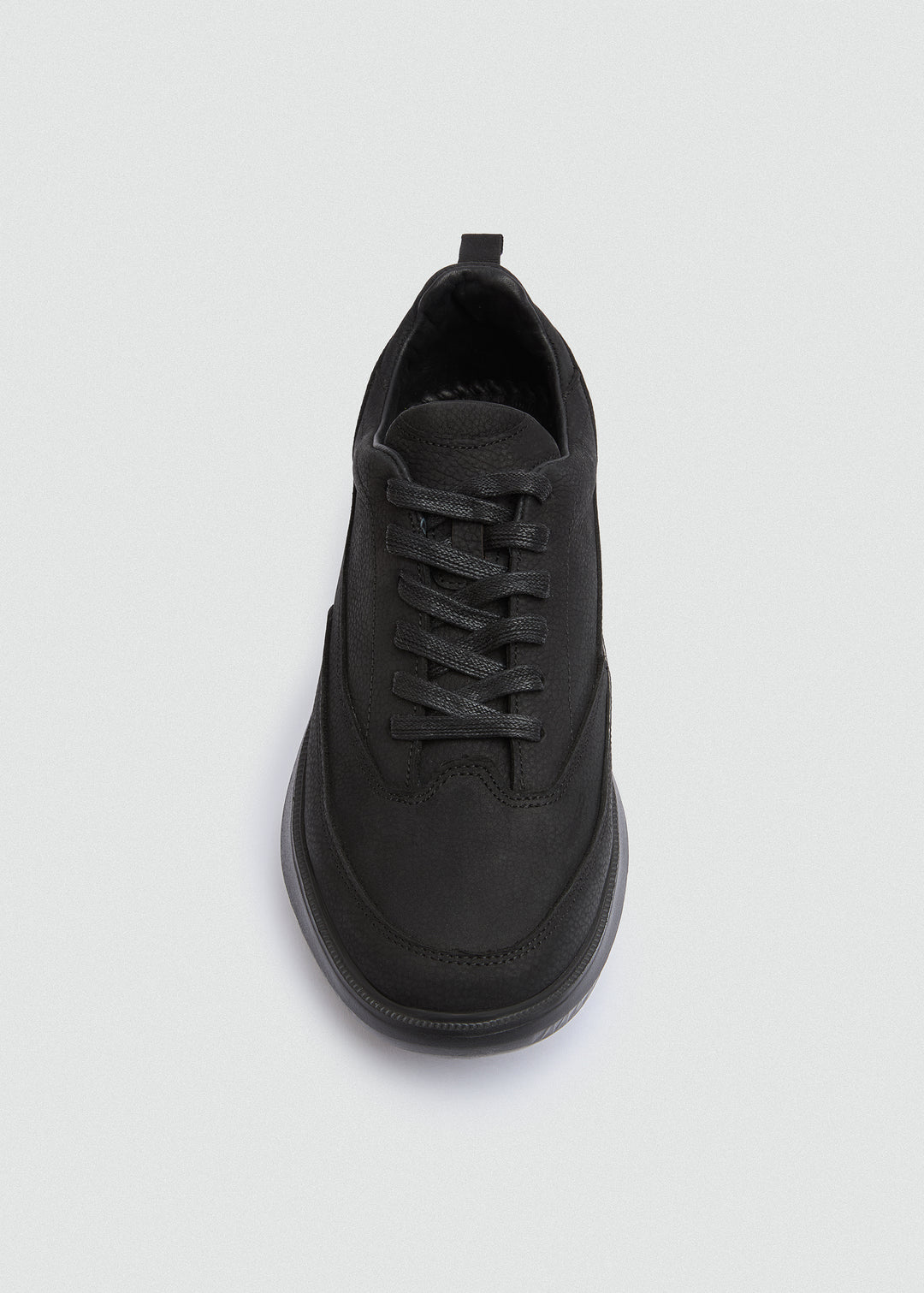 Chunky Sole Casual Sneaker - Textured Black - top view