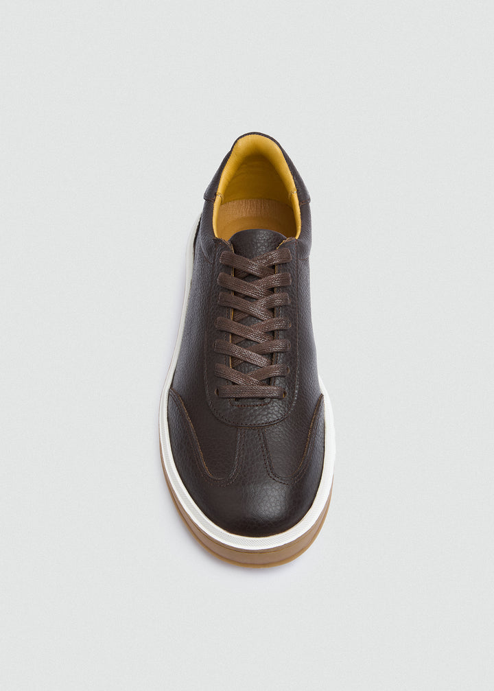 Retro Suede Sneaker - Textured Brown - top view