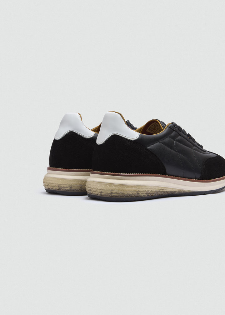Quilted Retro Sneaker - Black - back