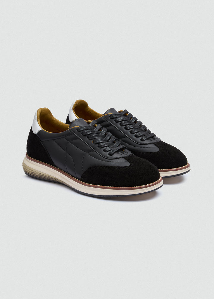 Quilted Retro Sneaker - Black - pair