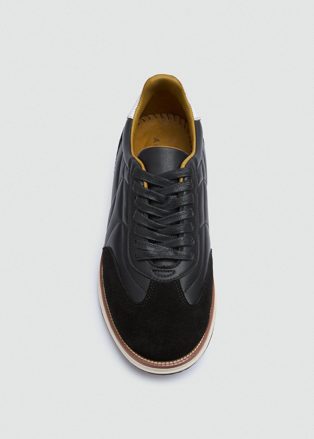 Quilted Retro Sneaker - Black - top view