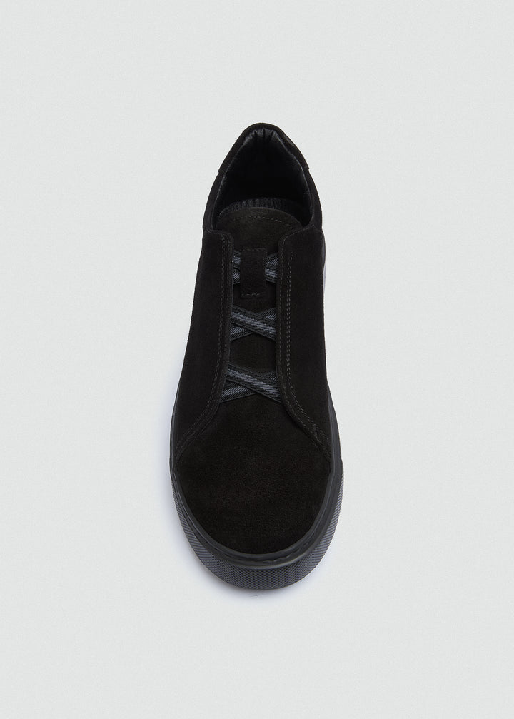 Lightweight Slip-On Sneaker - Suede Black - top view