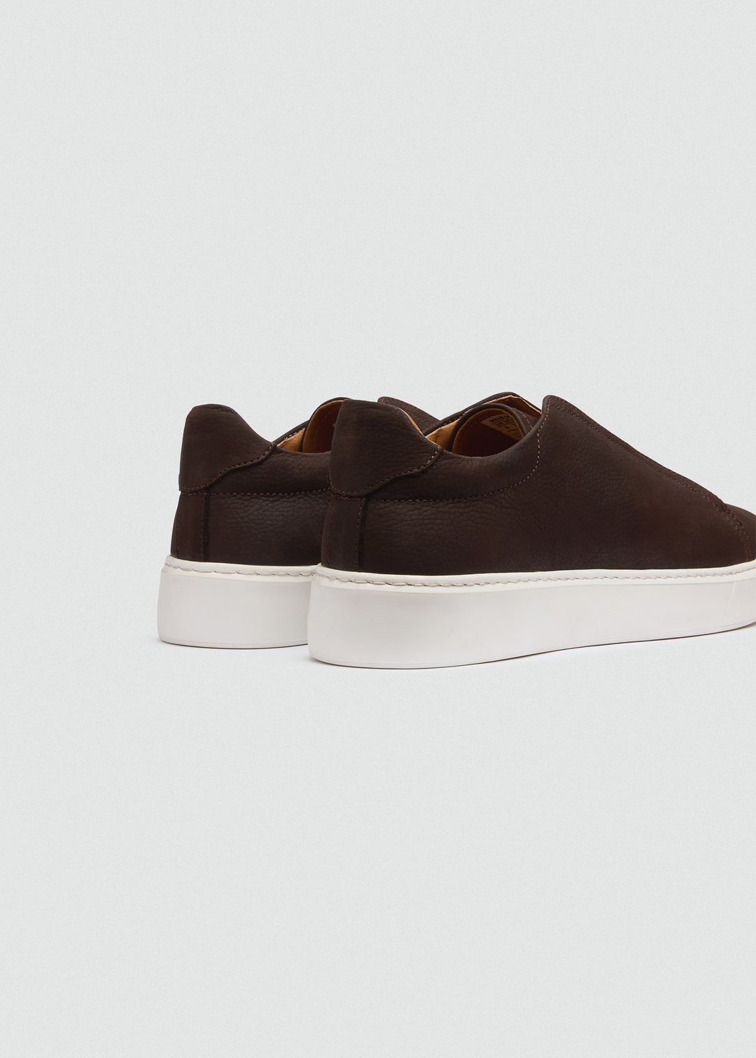 Lightweight Slip-On Sneaker - Suede Textured Brown - back view