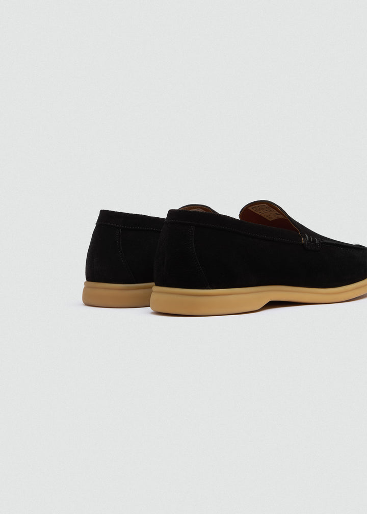 Soft Loafers - Suede Black - back view