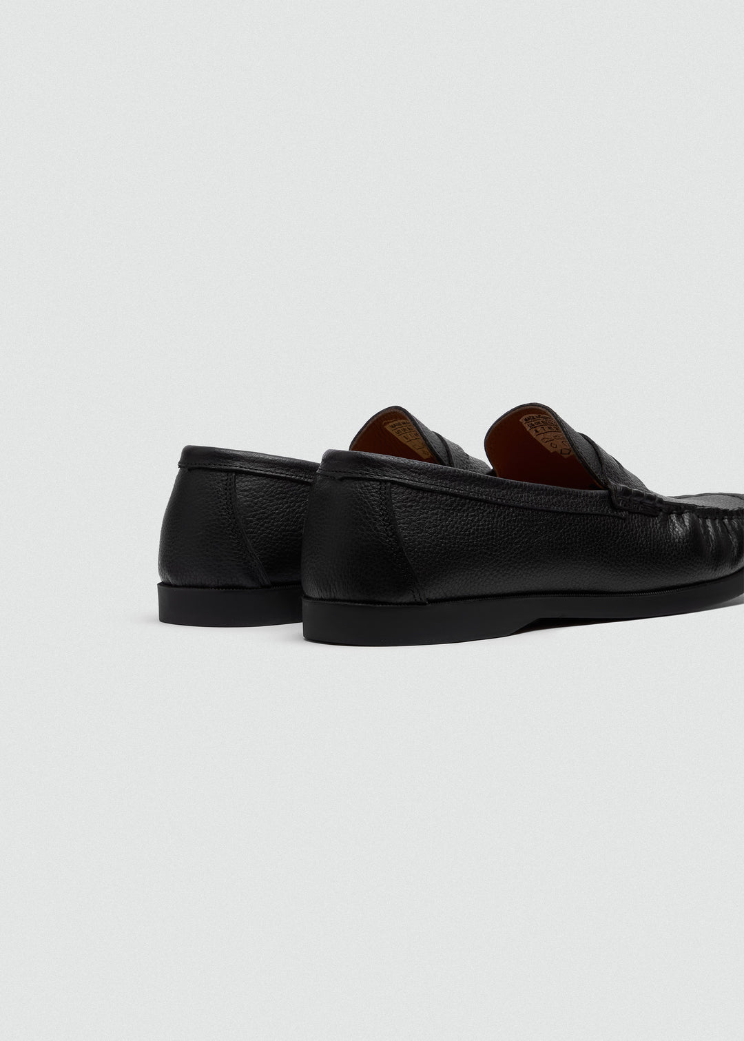 Slip-On Classic Boat Shoes - Textured Black - back view