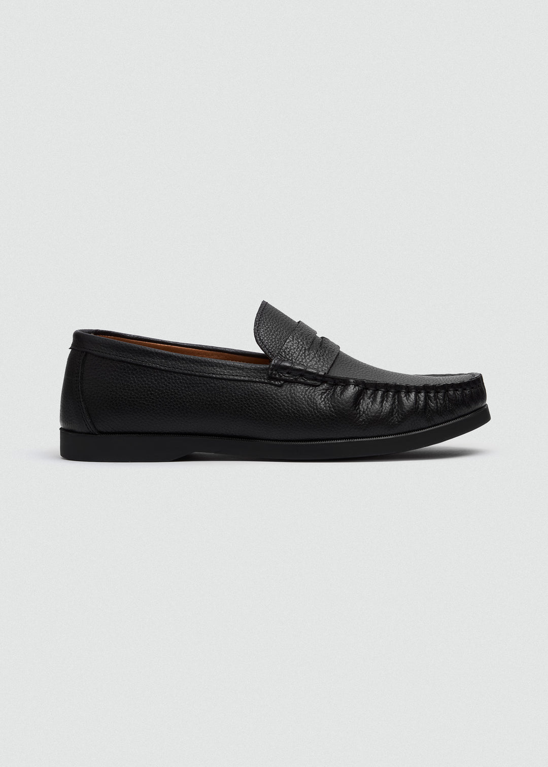 Slip-On Classic Boat Shoes - Textured Black - side profile