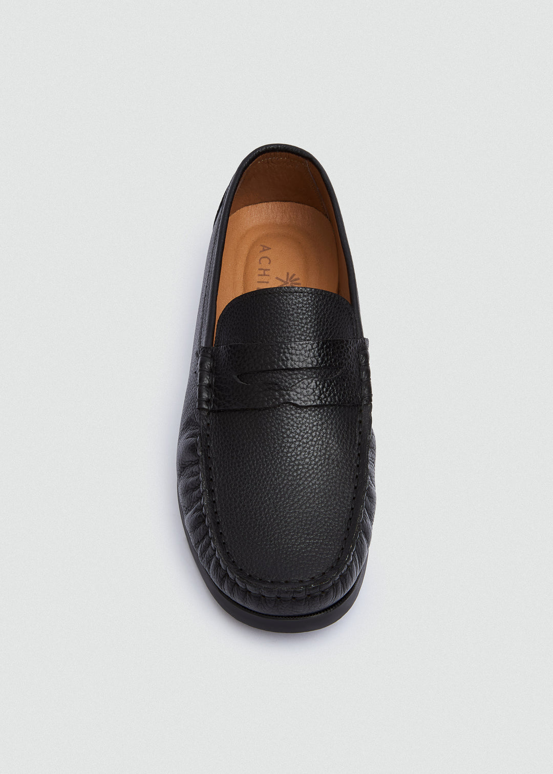 Slip-On Classic Boat Shoes - Textured Black - top view
