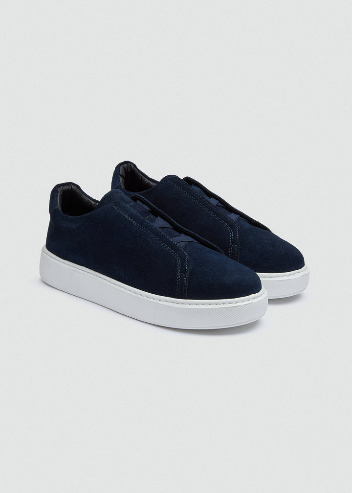 Lightweight Slip-On Sneaker - Suede Navy Blue - pair