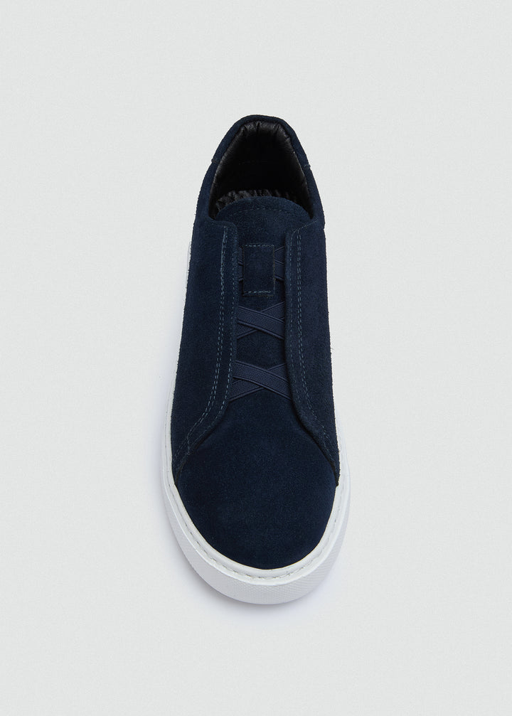 Lightweight Slip-On Sneaker - Suede Navy Blue - top view