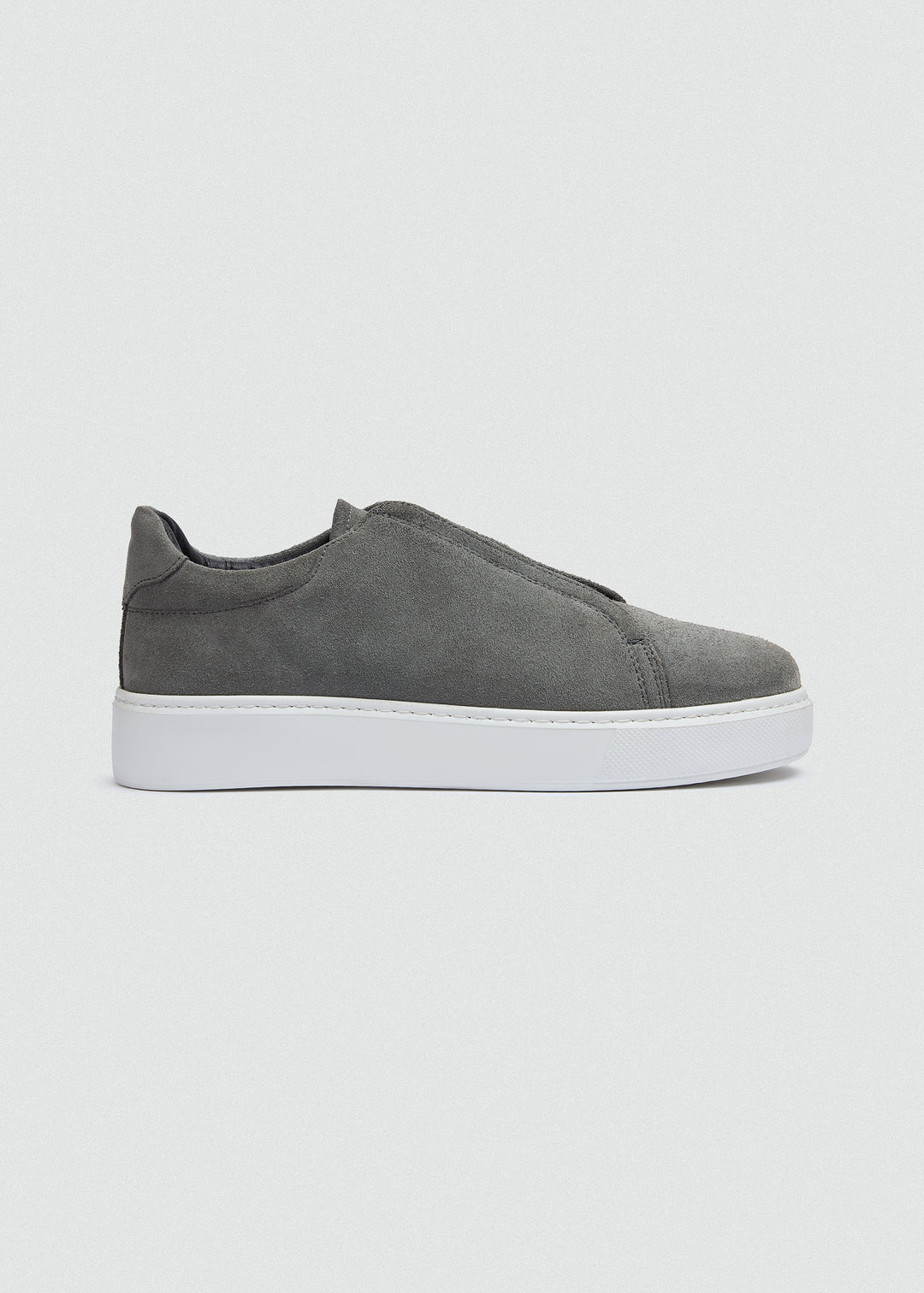 Lightweight Slip-On Sneaker - Suede Grey - side profile
