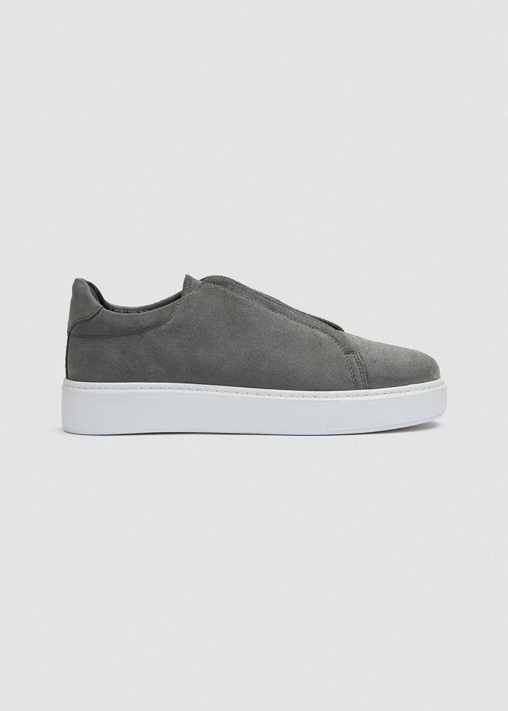 Lightweight Slip-On Sneaker - Suede Grey - side profile