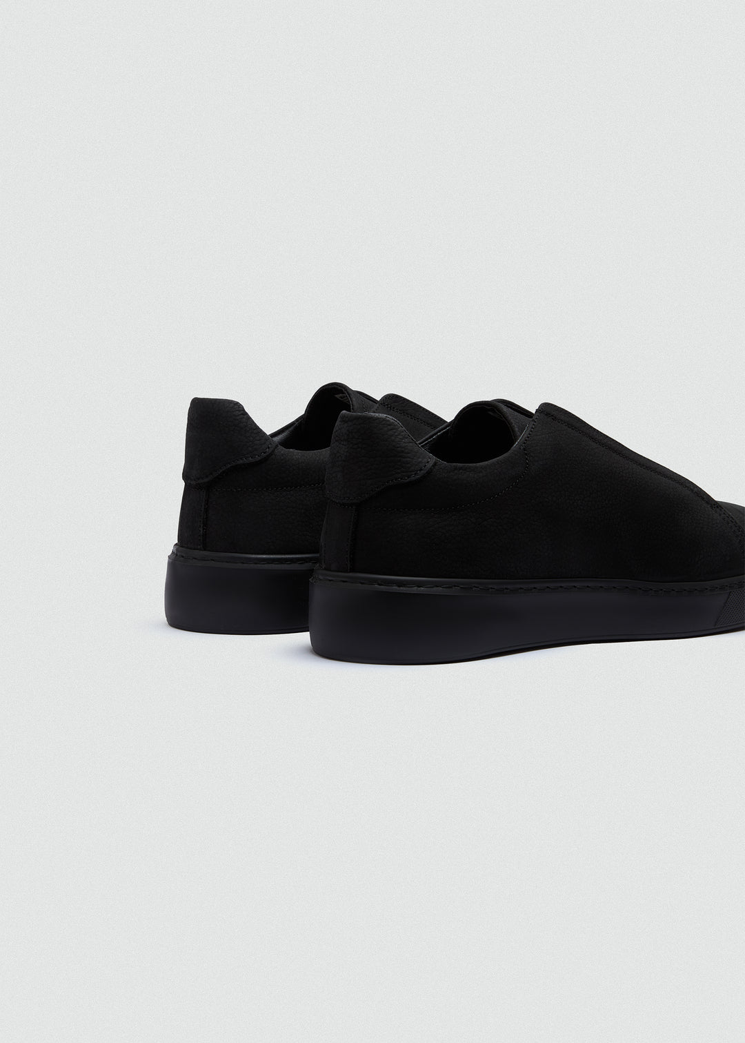 Lightweight Slip-On Sneaker - Textured Suede Black - back view