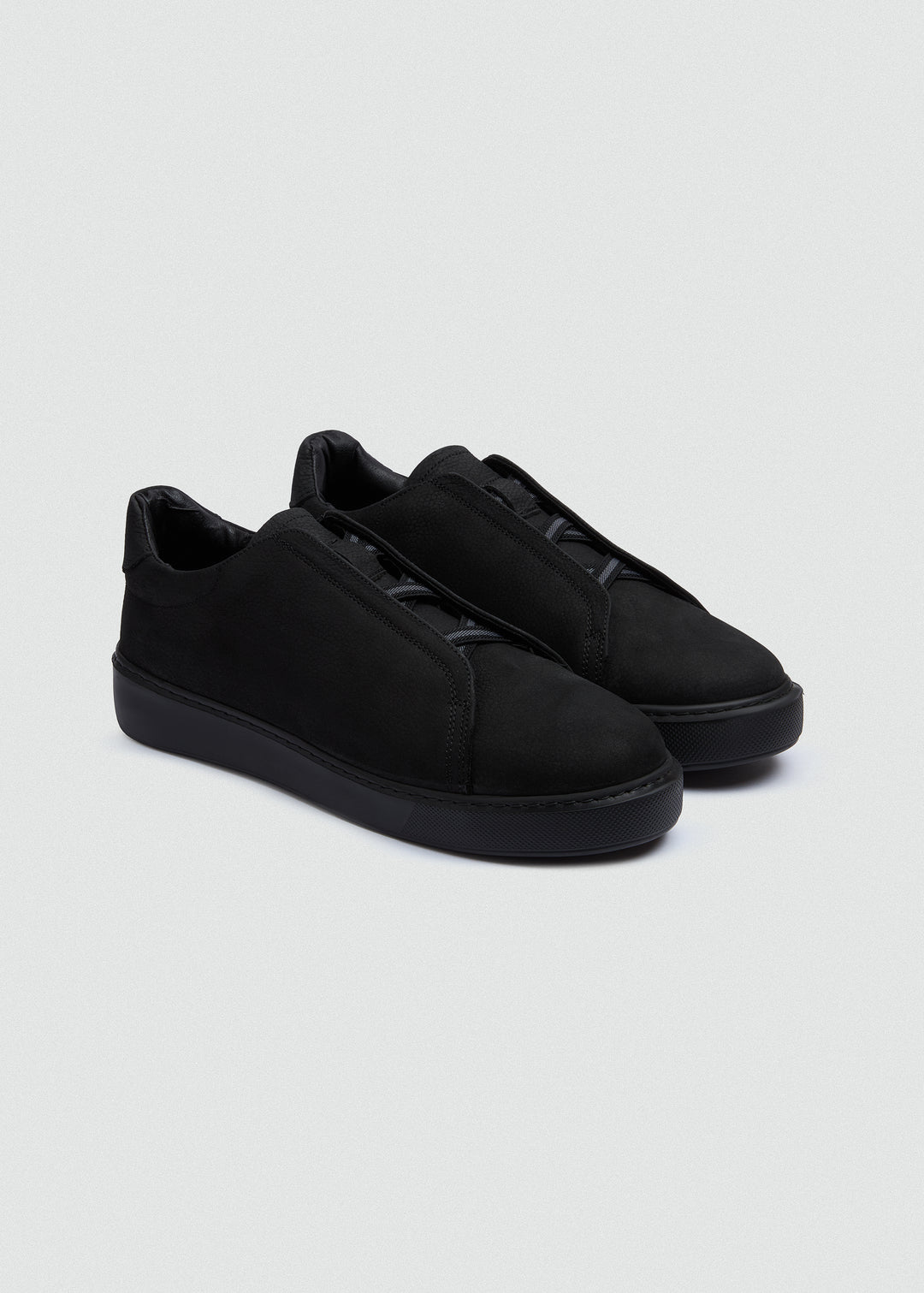 Lightweight Slip-On Sneaker - Textured Suede Black - pair