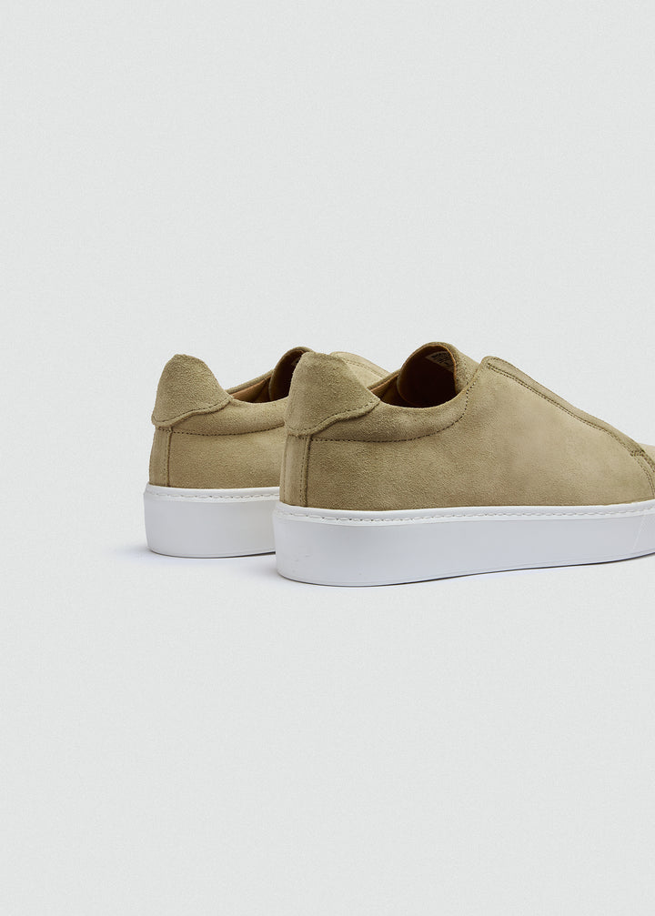 Lightweight Slip-On Sneaker - Suede Beige - back view