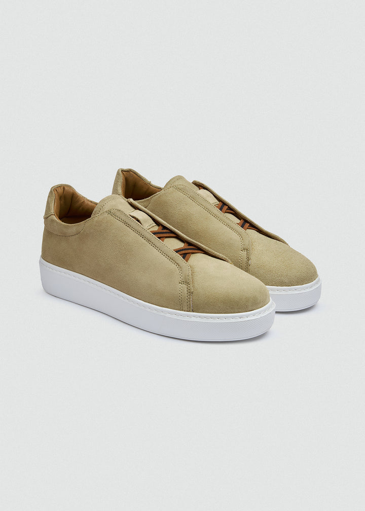Lightweight Slip-On Sneaker - Suede Beige - pair