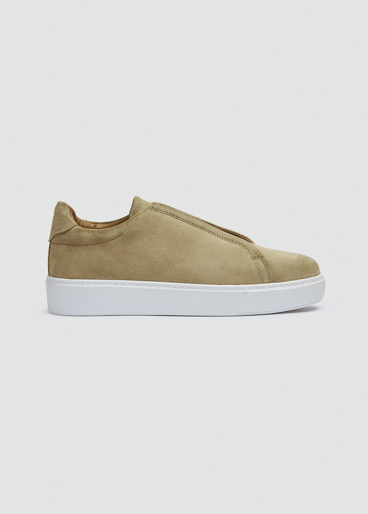 Lightweight Slip-On Sneaker - Suede Beige - side profile