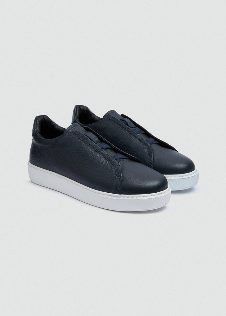 Lightweight Slip-On Sneaker - Textured Navy Blue - pair