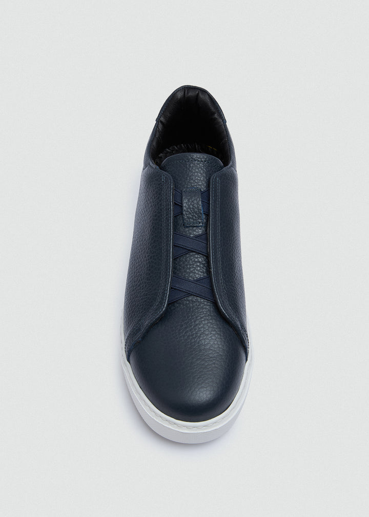 Lightweight Slip-On Sneaker - Textured Navy Blue - top view