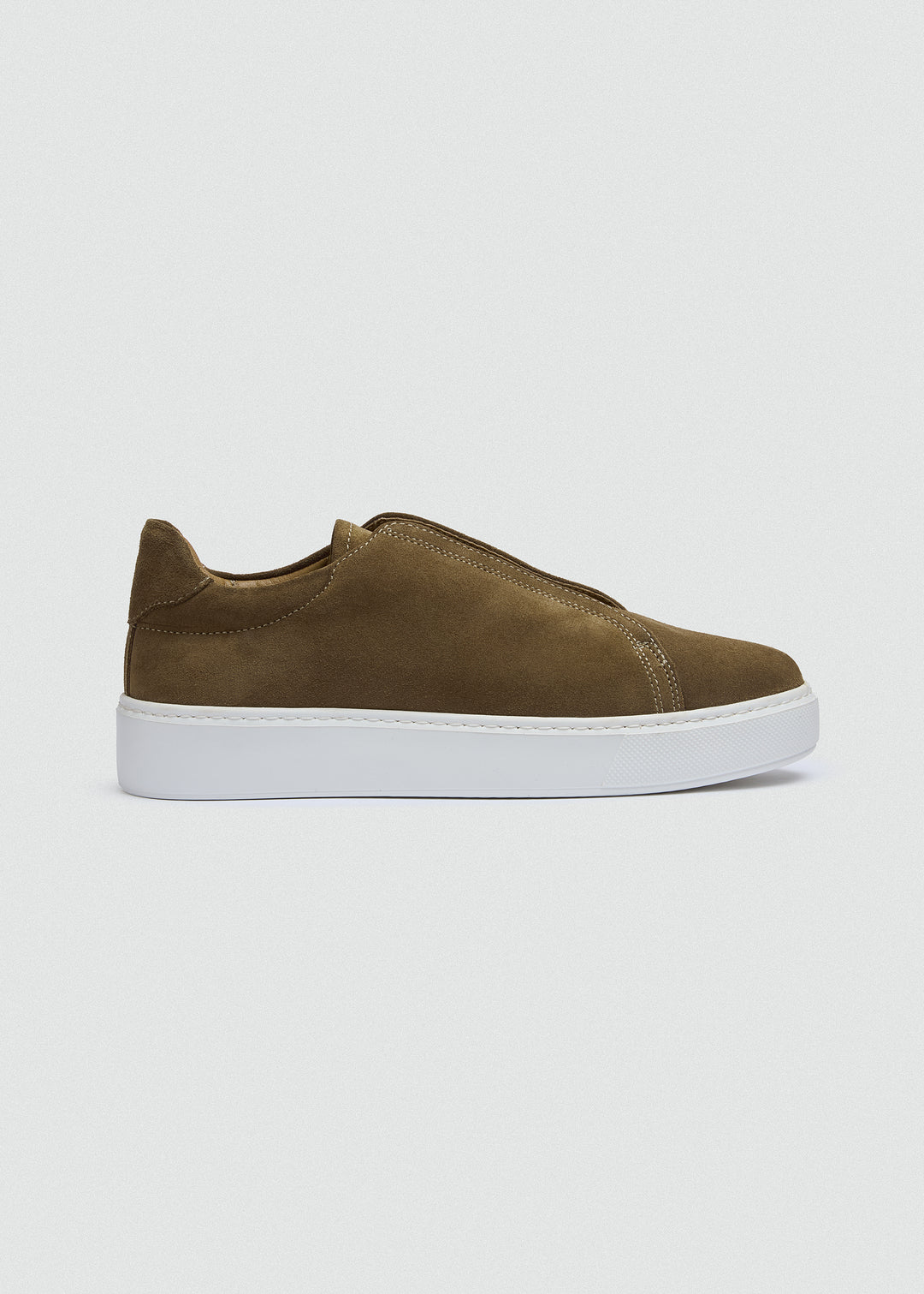 Lightweight Slip-On Sneaker - Olive - side profile