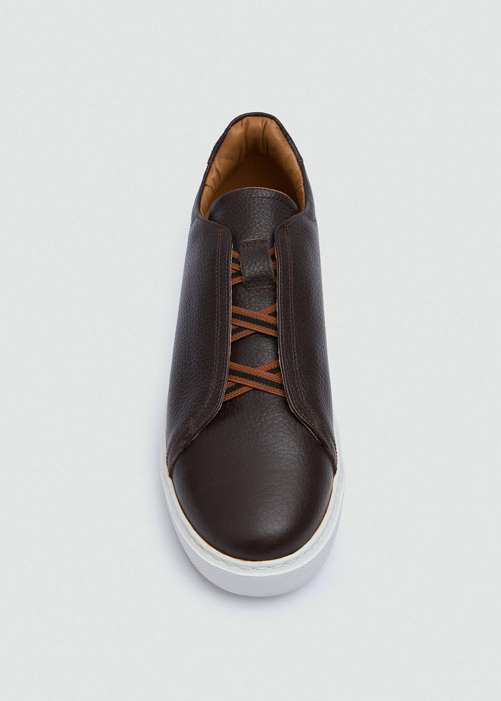 Lightweight Slip-On Sneaker - Textured Brown - top view