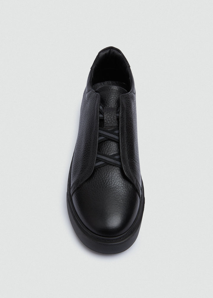 Lightweight Slip-On Sneaker - Textured Black - top view