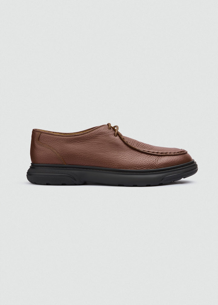 Moc-Toe Lace-Up - Textured Light Brown, side