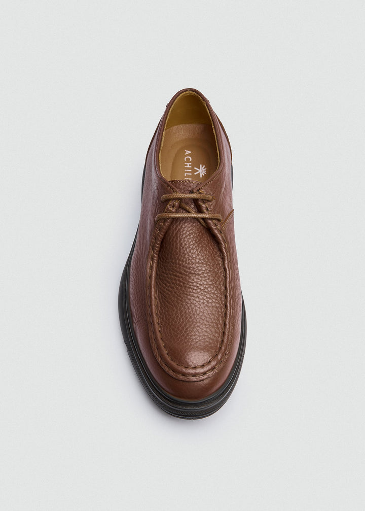 Moc-Toe Lace-Up - Textured Light Brown, top