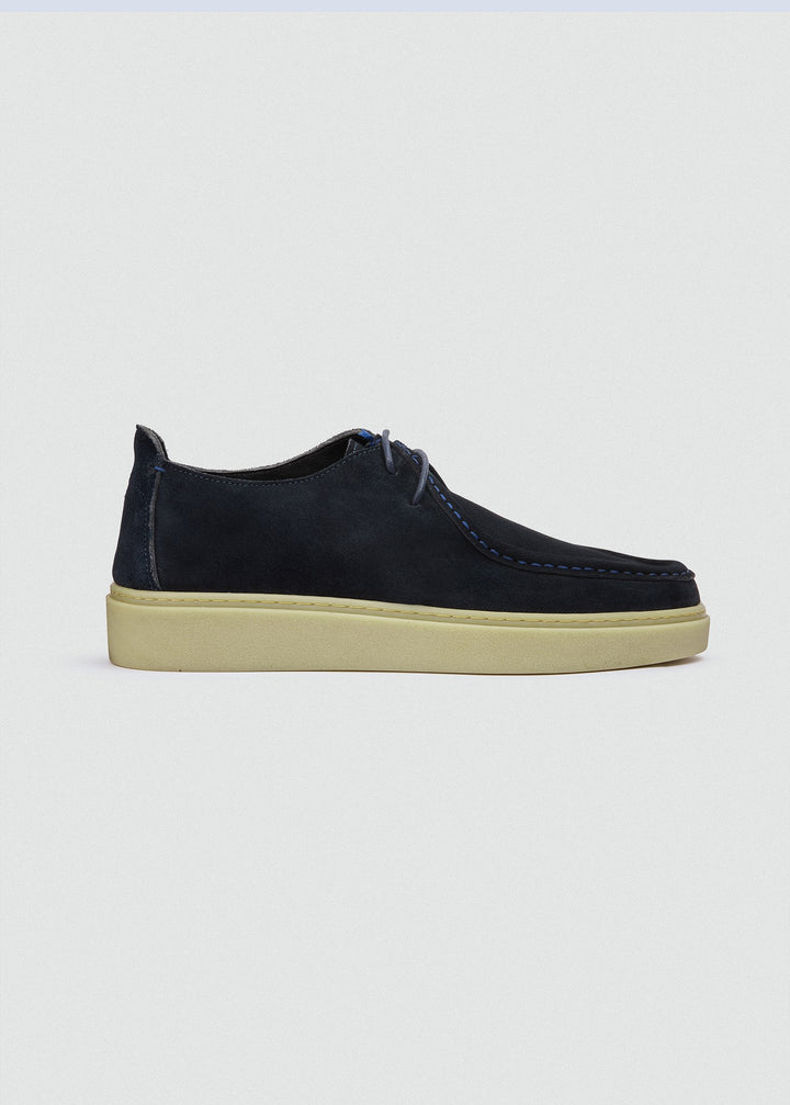 Cupsole Moc-Toe Lace-Up - Suede Navy Blue, side