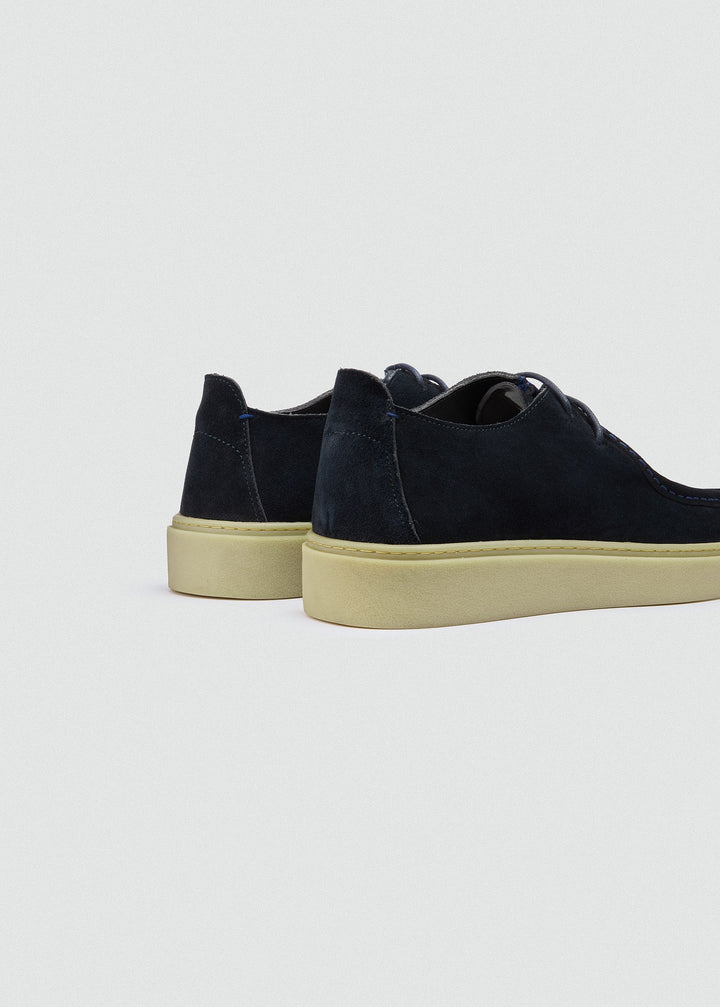 Cupsole Moc-Toe Lace-Up - Suede Navy Blue, back