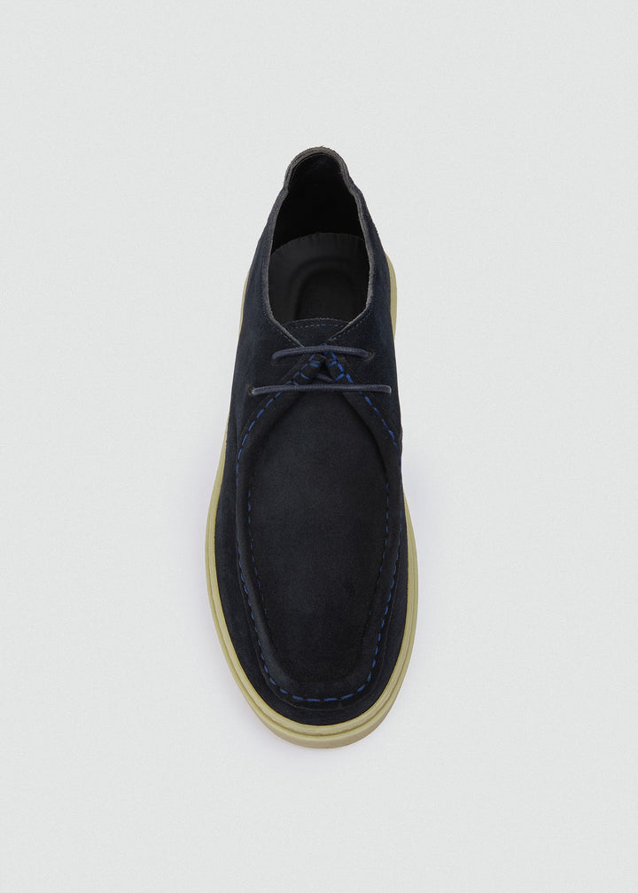 Cupsole Moc-Toe Lace-Up - Suede Navy Blue, top