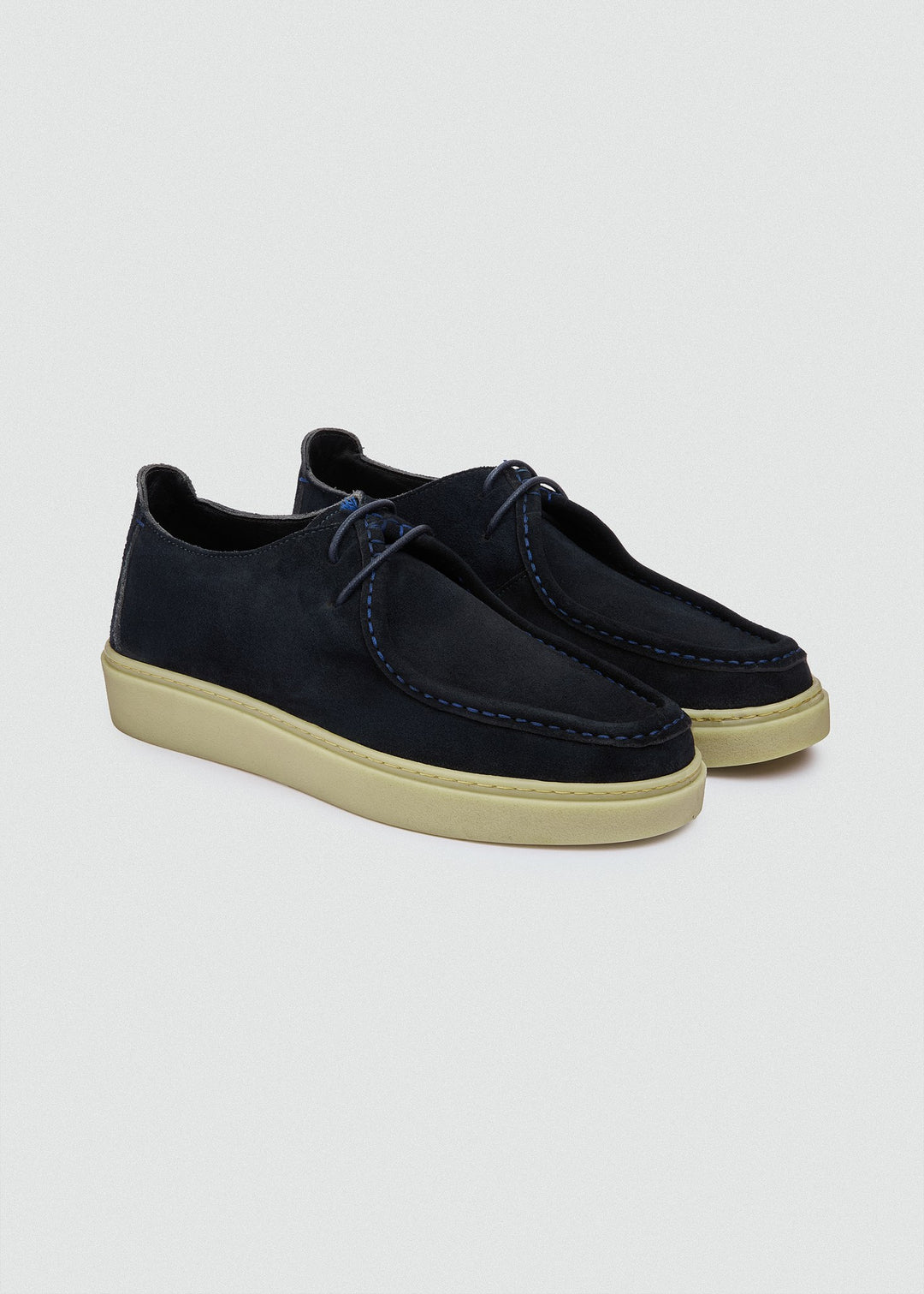 Cupsole Moc-Toe Lace-Up - Suede Navy Blue, pair